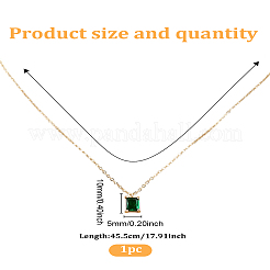 1шт прямоугольные латунные микропаве кубические циркониевые подвески ожерелья для женщин&nbsp;NJEW-LP0003-86
