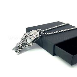 Готические ожерелья из нержавеющей стали с подвесками в виде черепов животных для мужчин GO9601