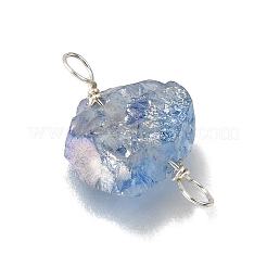 Подвески-соединители из натуральных кварцевых самородков с гальваническим покрытием&nbsp;PALLOY-JF04369-02