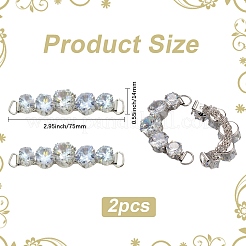 2 pieza de clips para hebillas de zapatos de circonita cúbica micropavé de latón&nbsp;KK-DJ0001-20