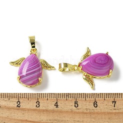 Подвески из натурального орхидейного полосатого агата (окрашенного и нагретого)&nbsp;KK-F888-01G-24