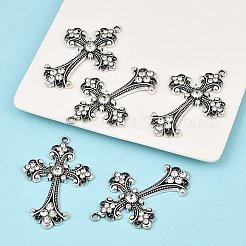 Сплав горный хрусталь крест большие готические подвески ALRI-1475-NR