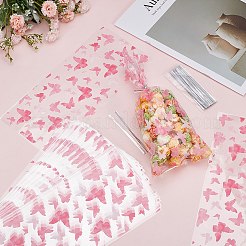 100 шт. целлофановые пакеты для конфет с принтом бабочек из ОПП&nbsp;OPP-SP0001-06