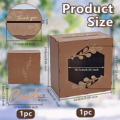 Aufbewahrungsboxen für Hochzeitskarten aus Holz mit sichtbarem Acrylfenster&nbsp;CON-WH0107-67