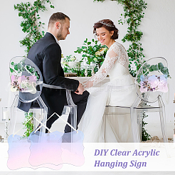 Волнистый прямоугольник акриловый пустой знак подвеска украшения&nbsp;DIY-GA0006-40