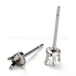Montature per orecchini a bottone in acciaio inossidabile 304 anti-ossidazione&nbsp;LS-STAS-B004-08P-D