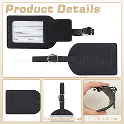 6 étiquette de bagage en cuir PU&nbsp;AJEW-ME0002-09B
