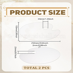 アクリル水彩油絵パレット  ペイント＆描画用品  オーバル  透明  250x150x2mm  穴：34x23mm&nbsp;LS-AJEW-WH0314-831A