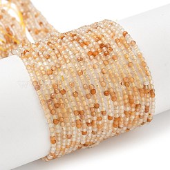 Нити бусин из натурального желтого кроличьего меха с рутиловым кварцем G-L622-C01-2mm