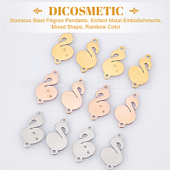 12 шт. 3-х цветные подвески-соединители из нержавеющей стали 304&nbsp;STAS-DC0007-95