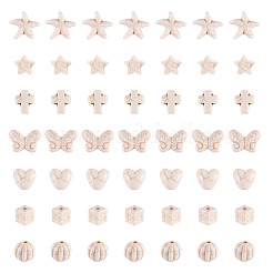 140 шт. 7 вида бусин из синтетического говлита G-TA0002-66