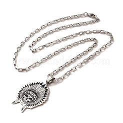 201 ожерелье с подвеской из нержавеющей стали с эмалью NJEW-P293-04P