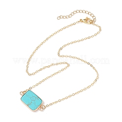 Прямоугольные подвески из натурального розового кварца/далматинской яшмы/тигрового глаза/содалита/синтетической бирюзы NJEW-JN05159