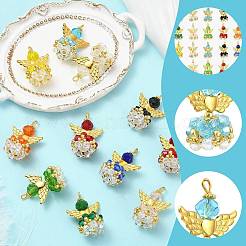 20pcs pendentifs en verre à facettes 10 couleurs&nbsp;PALLOY-SZ00011