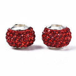 Ручная работа полимерной глины горный хрусталь европейские шарики RB-N053-001-08