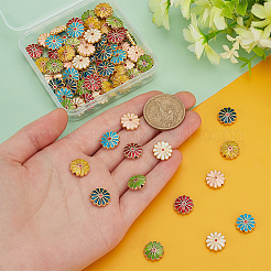 70шт 7 цвета сплава эмалевые бусины ENAM-PH0002-89