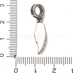 Breloques pendantes européennes en acier inoxydable chirurgical 316 et strass&nbsp;SA-CBA7555-16AS-01