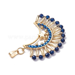 Граненые круглые подвески из синтетической синей шпинели и стекла PALLOY-MZ00371