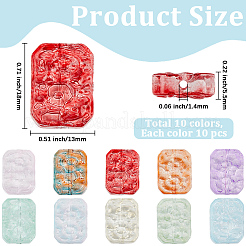 100 Stück 10 Farben transparent gespritzte Glasperlen&nbsp;GLAA-PA0001-60A