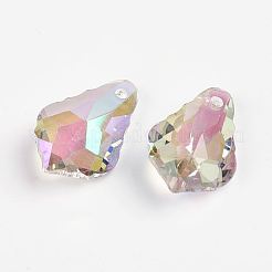 多面カットK9ガラスチャーム  模造オーストリアのクリスタル  ティアドロップ  ミックスカラー  16x11x5mm  穴：1mm&nbsp;EGLA-P026-D