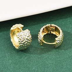 Серьги-кольца из латуни с эмалью EJEW-D336-02G