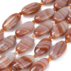 Нити бусин из натурального красного полосатого агата&nbsp;G-B178-U01-01