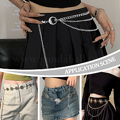 2 шт. 2 стиля луна солнце сплав звено цепи на талию тело AJEW-UN0002-20P