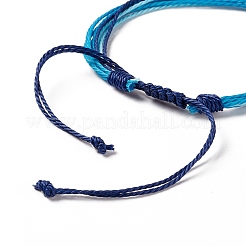 4шт 4 стильных браслета из сплава и стеклянных плетеных бусин&nbsp;BJEW-B065-09C