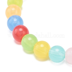 Bracelet extensible en perles rondes en acrylique imitation jade pour femme&nbsp;BJEW-JB08721-01
