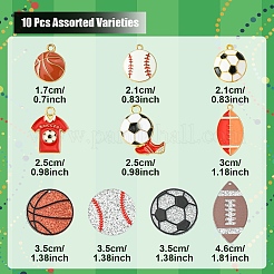 Kits de pendentifs en émail et en acrylique en forme de ballon de sport&nbsp;FIND-YW0006-57