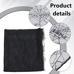 Tissu de dentelle en maille de polyester à motif d'araignée d'Halloween&nbsp;SENE-WH0003-04A