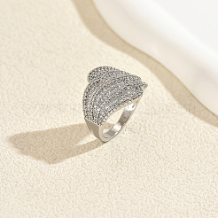 Fingerringe aus Messing mit Mikropavé-Kubikzirkonia für Damen&nbsp;HZ2208