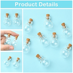 8 шт. круглая стеклянная бутылка для контейнеров для бусин BOTT-FS0001-03