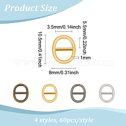 240 шт. 4-цветные застежки-пряжки из сплава FIND-FG0002-85