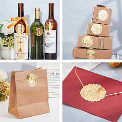 Самоклеящиеся наклейки с тиснением золотой фольгой DIY-WH0211-268