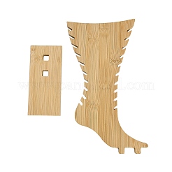 Présentoirs pour bracelets de cheville en bois en forme de jambe&nbsp;LS-WD-CBA482F-01A