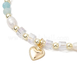 Натуральные круглые натуральные бусины агата плетеные браслеты из бусин для женщин BJEW-JB11658-04