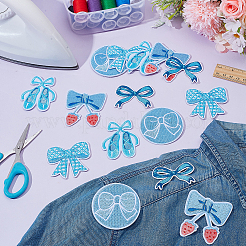 15 шт. 5 стиля бант тема самоклеящаяся компьютерная вышивка ткань приклеиваемая/пришивная нашивка&nbsp;DIY-AR0004-84