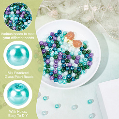 200 шт.г. Океанический микс перламутровых стеклянных бусин-жемчужин HY-HY0001-03A