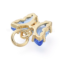 Ciondolo in ottone con micro pavé di zirconi chiari&nbsp;ZIRC-P079-B01-08