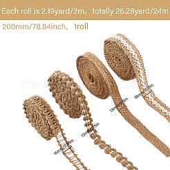 12ロール12種類の麻縄  麻リボン ジュートリボン  衣類用アクセサリー  ミックスカラー  6~18mm  約2.19ヤード（2m）/ロール  1ロール/スタイル&nbsp;OCOR-GL0001-02