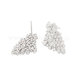 925 серьги-гвоздики из стерлингового серебра с прозрачным кубическим цирконием EJEW-U013-07P