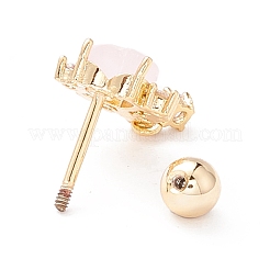 Серьги-гвоздики в виде сердца кошачий глаз для женщин EJEW-A065-07G