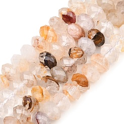 Натуральный желтый гематоидный кварц/золотые целебные кварцевые бусины нити&nbsp;G-C259-A40-5x8mm