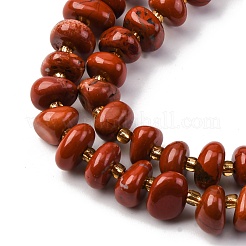 Нити натуральных бусин из красного язепера&nbsp;LS-G-RM250109-A8