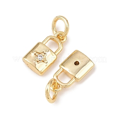 Латунные микропаве прозрачные подвески с фианитом&nbsp;KK-G544-08G-03