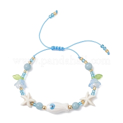 Braccialetti di perline di vetro intrecciate&nbsp;BJEW-MZ00301-01