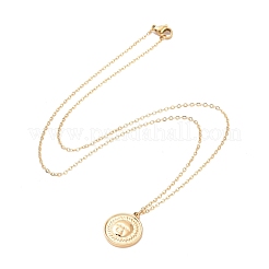 Женское ожерелье с подвеской в виде монеты из нержавеющей стали 304 с ионным покрытием (IP)&nbsp;NJEW-F294-08G