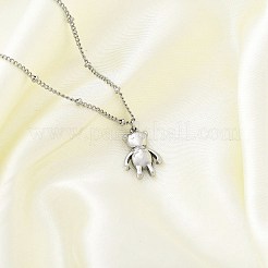 Ожерелье с подвеской из нержавеющей стали 304 NJEW-K255-22P