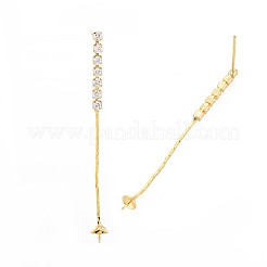 Латунные микро-паве прозрачные серьги-гвоздики из циркония KK-S360-172B